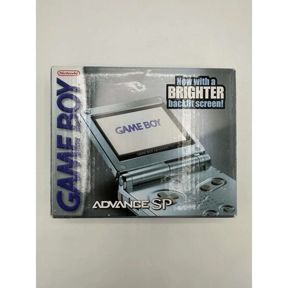 Game Boy Advance SP AGS-101 Pearl Blue w/ Box & Manuals Broken Screen